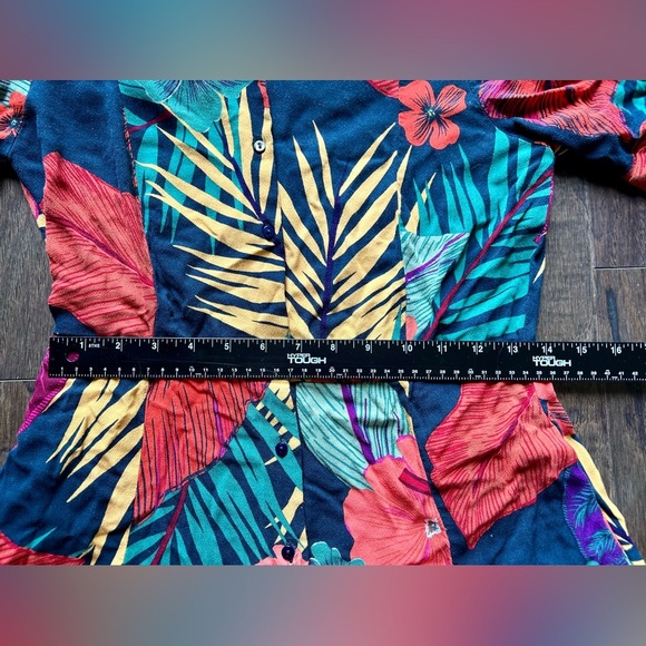 ZARA TRF Tropical Floral Leaf Button Down Dress, Size L - Picture 12 of 14